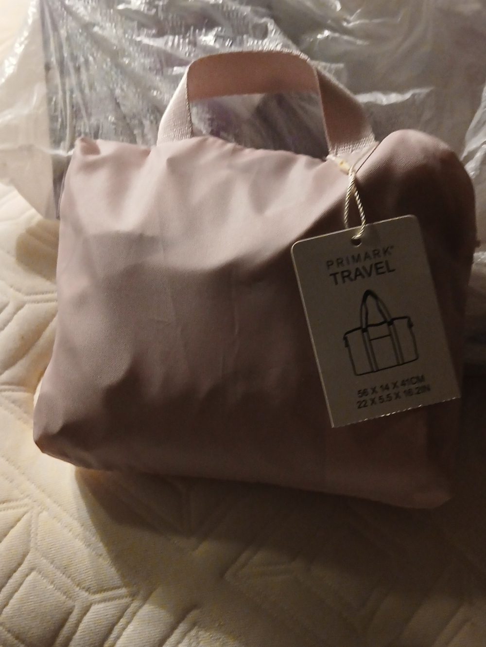 Primark Foldable Travel Tote Bag in Blush Pink